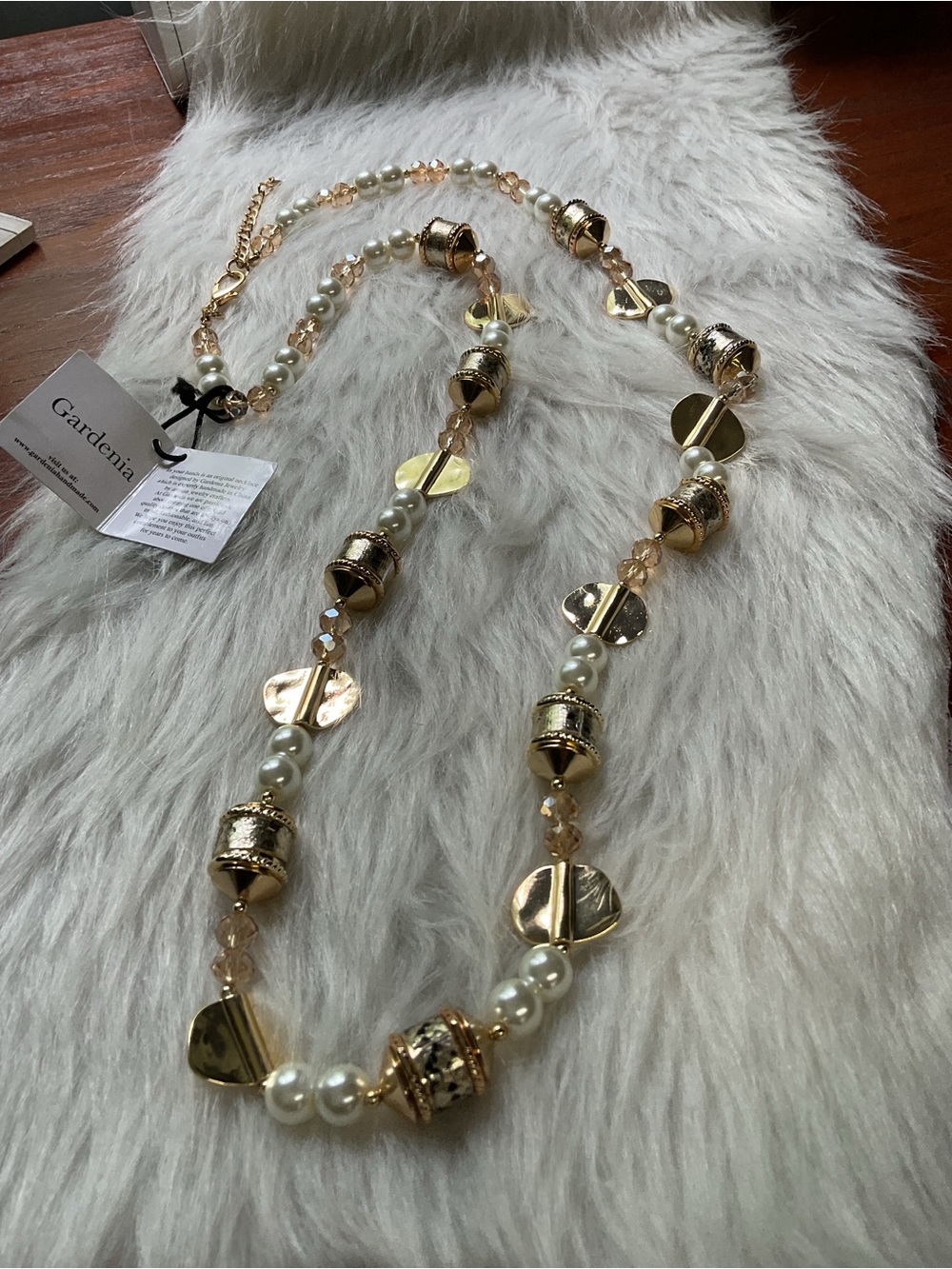 Gardenia Gold and Pearl Statement Necklace